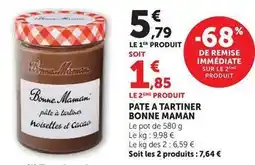 Hyper U Bonne maman - pate a tartiner offre