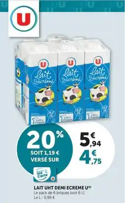 Hyper U U - lait ht demi ecreme offre