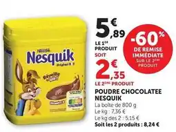 Hyper U Nesquik - poudre chocolatee offre