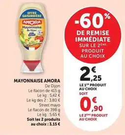 Hyper U Amora - mayonnaise offre