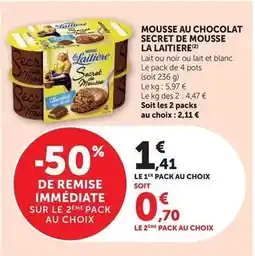 Hyper U La laitière - mousse au chocolat secret de mousse offre