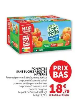 Hyper U Materne - pom'potes sans sucres ajoutes offre