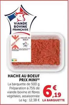 Super U Prix mini - hache au boeuf offre