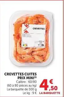 Super U Prix mini - crevettes cuites offre