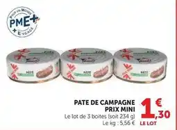 Super U Prix mini - pate de campagne offre