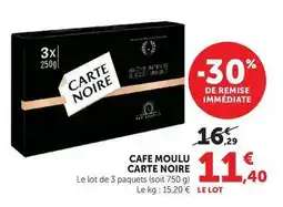 Super U Carte noire - cafe moulu offre