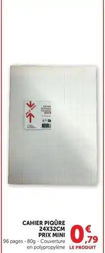 Super U Prix mini - cahier piqûre offre