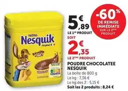 Super U Nesquik - poudre chocolatee offre