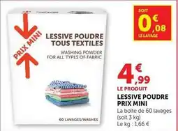 Super U Prix mini - lessive poudre offre