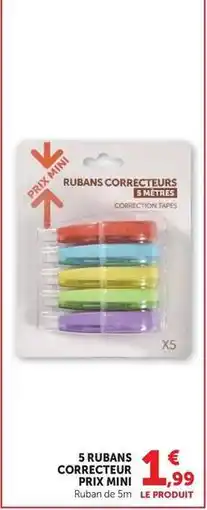Super U Prix mini - 5 rubans correcteur offre