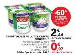 Super U Soignon - yaourt brasse au lait de chevre offre