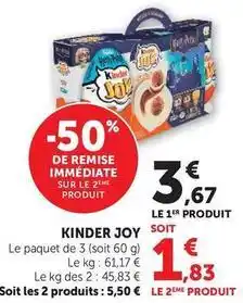 Super U Kinder - joy offre
