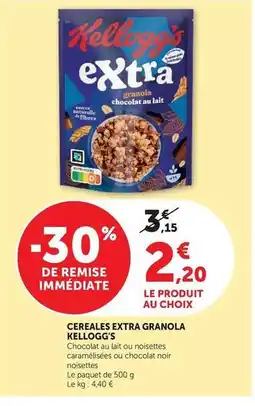 Super U Kellogg's - cereales extra granola offre