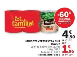 Super U D'aucy - haricots verts extra fins offre