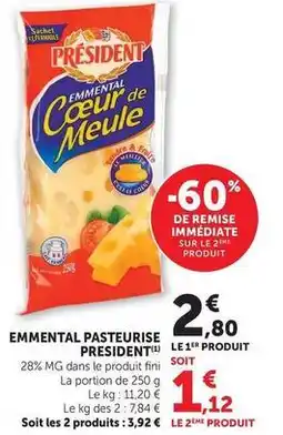 U Express Président - emmental pasteurise offre