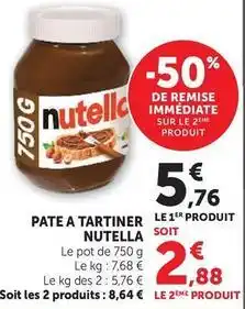 Super U Nutella - pate a tartiner offre