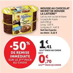 Super U Nestlé - mousse au chocolat secret de mousse la laitiere offre