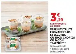 U Express Guyader - verrines truite fromage frais et légumes ou thon chorizo ou façon tzatziki offre