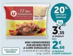 Super U U - mini viennoiseries pur beurre prets a cuire surgelees offre