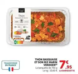 U Express Le marin vendéen - thon basquaise et son riz offre