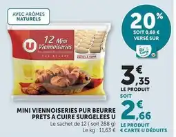 U Express U - mini viennoiseries pur beurre prets a cuire offre