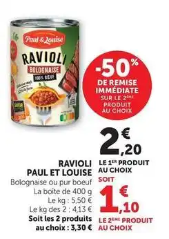 U Express Paul & louise - ravioli offre