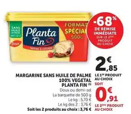 U Express Planta fin - margarine sans huile de palme 100% vegetal offre