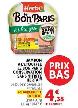 U Express Herta - jambon a l'etouffee le bon paris conservation sans nitrite offre