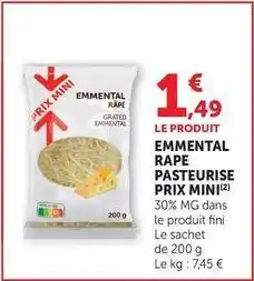 U Express Prix mini - emmental rape pasteurise offre