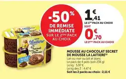 U Express Nestlé - mousse au chocolat secret de mousse la laitiere offre