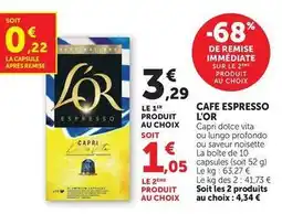 U Express L'or - cafe espresso offre