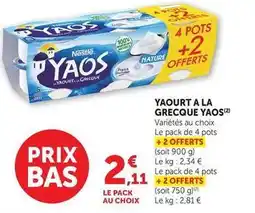 U Express Nestlé - yaourt a la grecque yaos offre