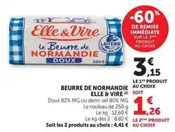 U Express Elle & vire - beurre de normandie au choix offre