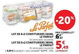 Super U Le parfait - lot de 6+2 confituriers 324ml offre