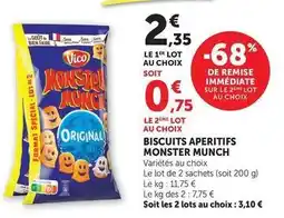 U Express Vico - biscuits aperitifs monster munch offre