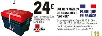 E.Leclerc Brico Lot de 3 Malles de Rangement "Locker" offre