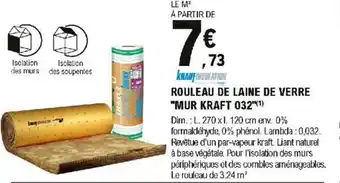 Rouleau de Laine de Verre "Mur Kraft 032"