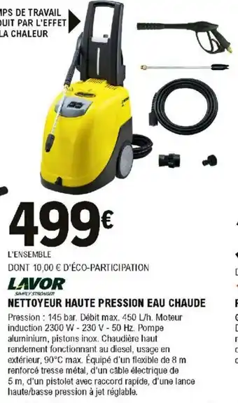 E.Leclerc Brico Nettoyeur haute Pression eau Chaude offre