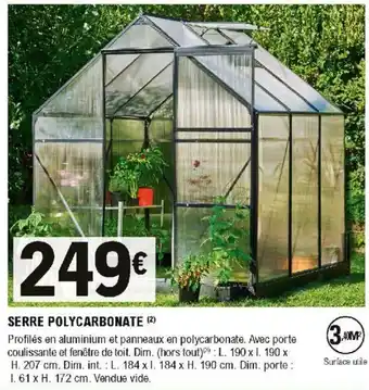 E.Leclerc Brico Serre Polycarbonate offre
