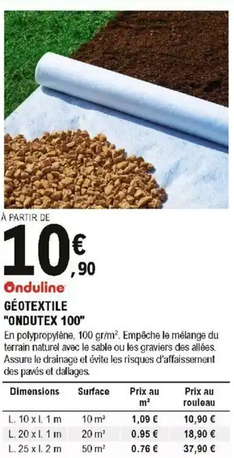 E.Leclerc Brico Géotextile "Ondutex 100" offre