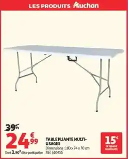 Auchan Auchan TABLE PLIANTE MULTI-USAGES offre