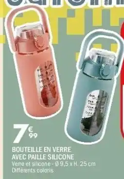 La Foir'Fouille Bouteille en verre avec paille silicone offre