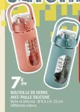 La Foir'Fouille Bouteille en verre avec paille silicone offre