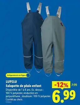 Lidl Lupilu - salopette de pluie enfant offre