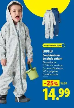 Lidl Lupilu - combinaison de pluie enfant offre