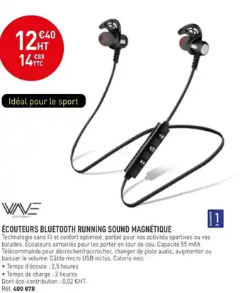 Ăcouteurs bluetooth running sound magnĂ©ctique