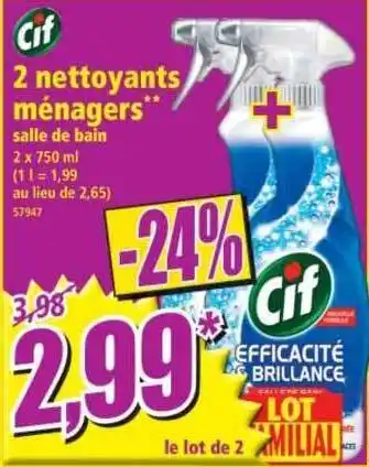 2 Nettoyants Ménagers Cif
