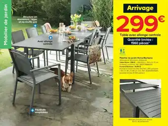 Castorama Table avec allonge centrale offre