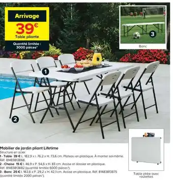 Castorama Mobilier de jardin pliant lifetime offre