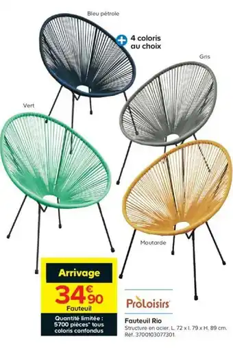 Castorama Fauteuil rio offre